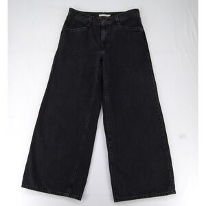 Levis 94 Baggy Wide Leg Jeans Womens 30x31 Black High Rise Denim Relaxed Fit